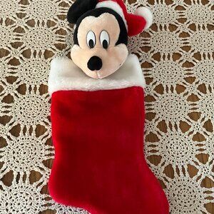 Vintage Santa’s Best Disney Mickey Mouse Plush 3D Christmas Stocking